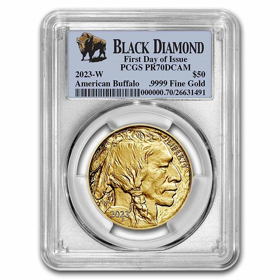 2023-W 1 oz Proof Gold Buffalo PR-70 PCGS (FDI, Black Diamond)