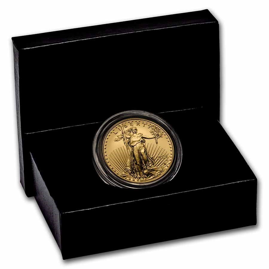 2021-W 1 oz Burnished Gold Eagle (Type 2) (w/Box & COA)