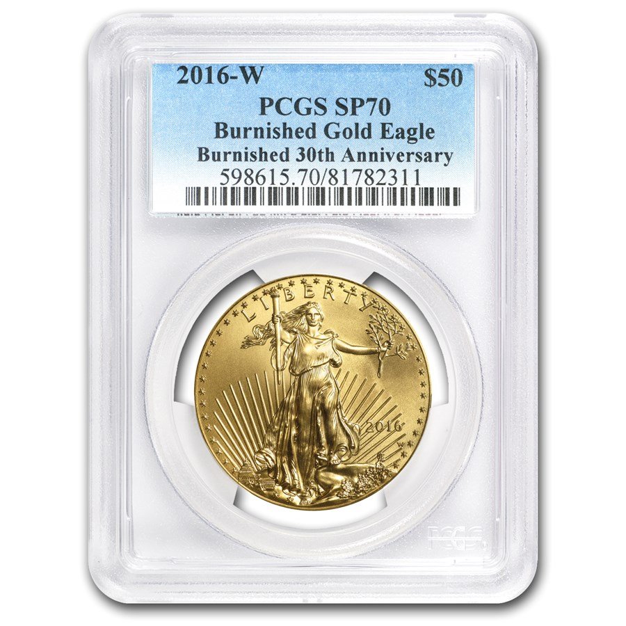 2016-W 1 oz Burnished Gold Eagle SP-70 PCGS