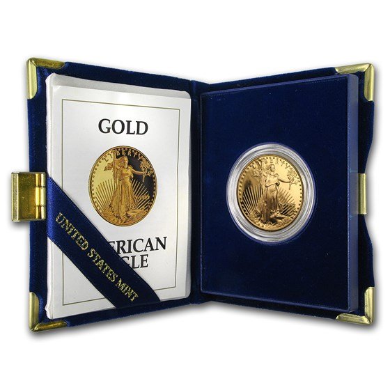 1992-W 1 oz Proof American Gold Eagle (w/Box & COA)
