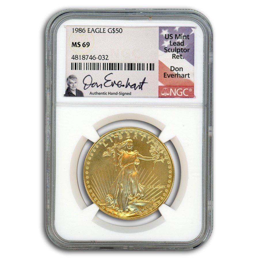 1986 1 oz American Gold Eagle MS-69 NGC (Everhart)
