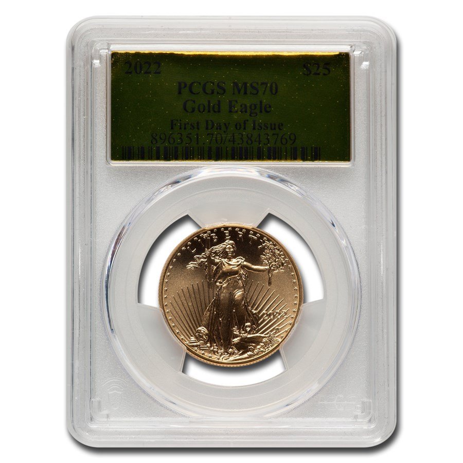 2022 1/2 oz American Gold Eagle MS-70 PCGS (FDI, Gold Foil Label)