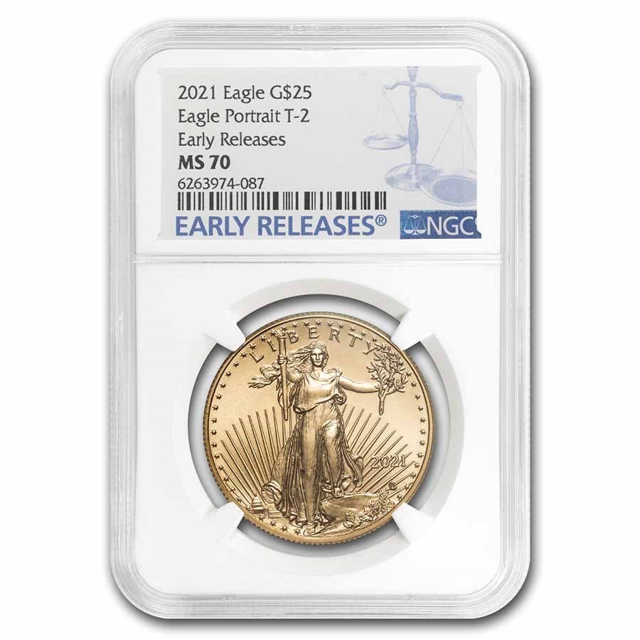 2021 1/2 oz American Gold Eagle (Type 2) MS-70 NGC (ER)
