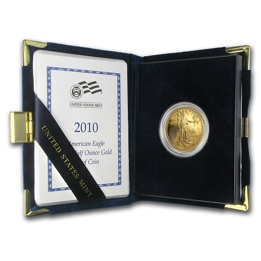 2010-W 1/2 oz Proof American Gold Eagle (w/Box & COA)
