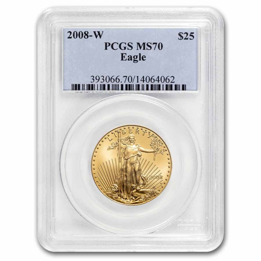 2008-W 1/2 oz Burnished American Gold Eagle SP/MS-70 PCGS