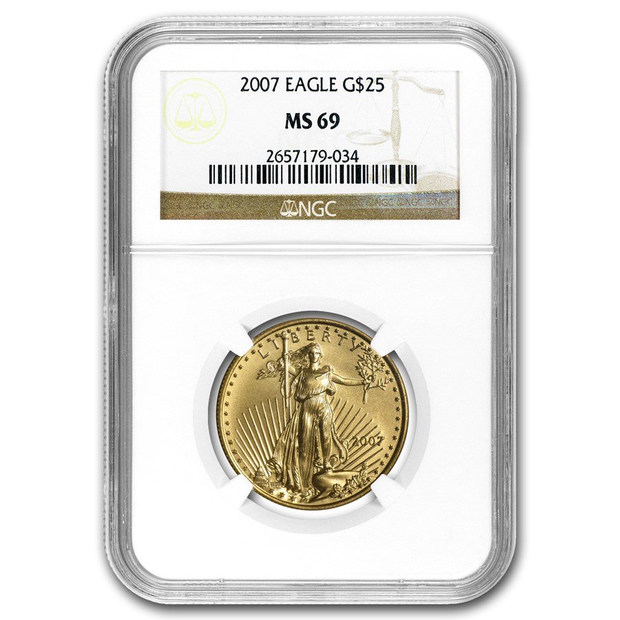 2007 1/2 oz American Gold Eagle MS-69 NGC