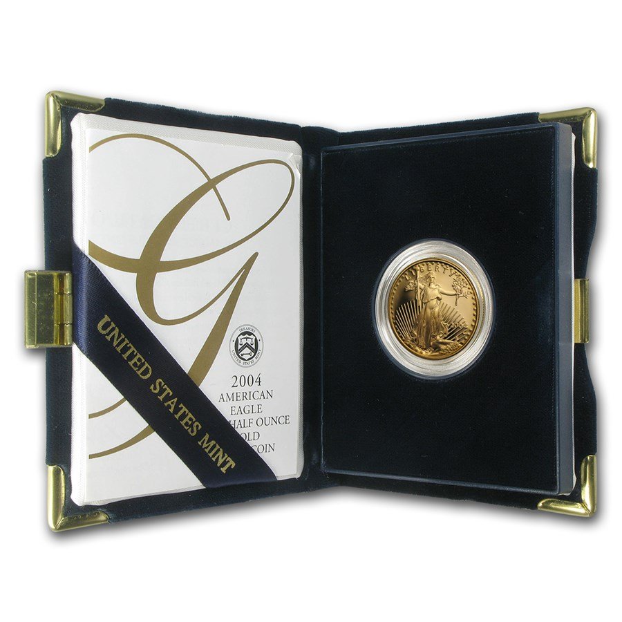 2004-W 1/2 oz Proof American Gold Eagle (w/Box & COA)