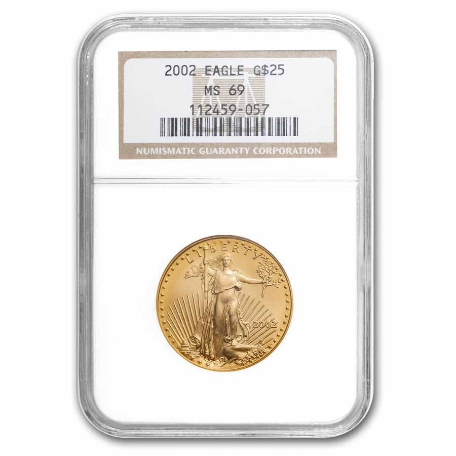 2002 1/2 oz American Gold Eagle MS-69 NGC