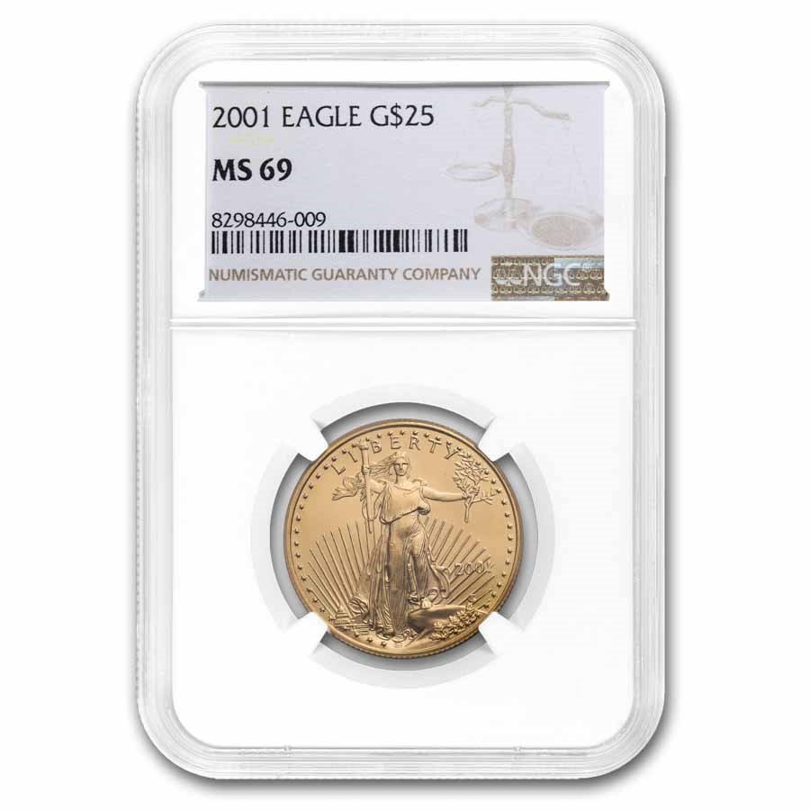 2001 1/2 oz American Gold Eagle MS-69 NGC