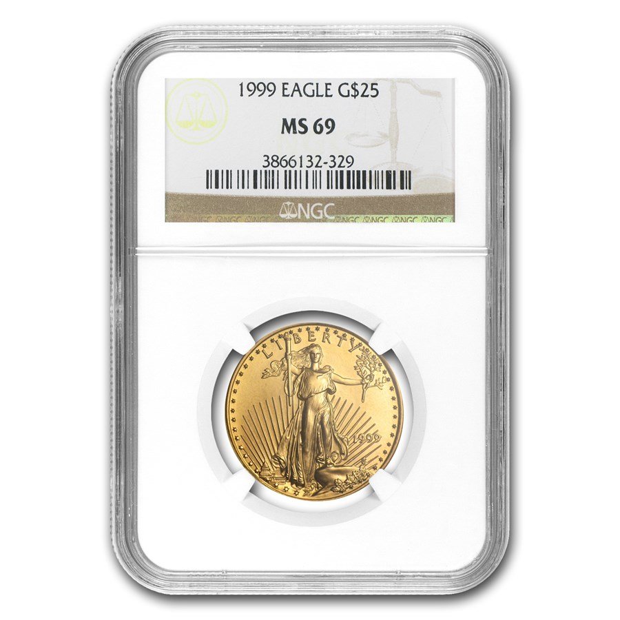 1999 1/2 oz American Gold Eagle MS-69 NGC