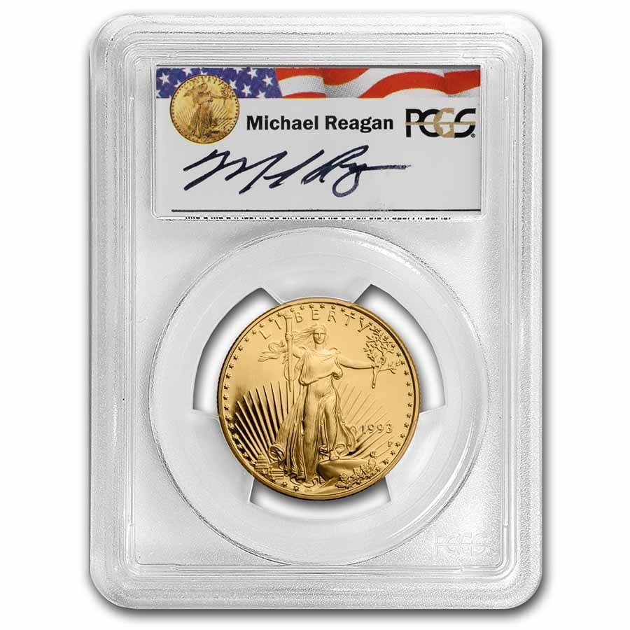 1993-P 1/2 oz Proof Gold Eagle PR-69 PCGS DCAM (Reagan Signed)