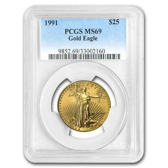 1991 1/2 oz American Gold Eagle MS-69 PCGS
