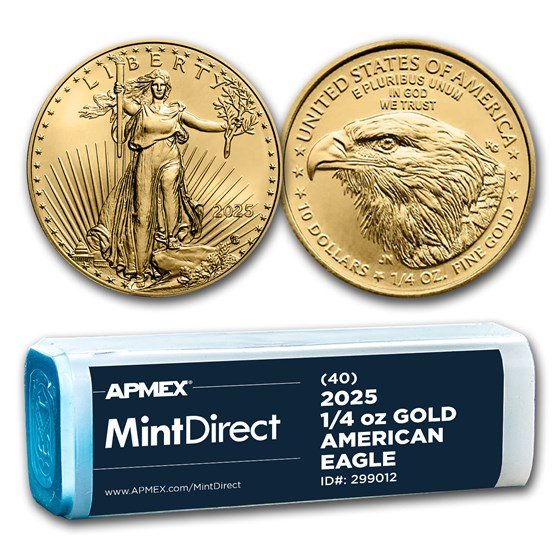 2025 1/4 oz American Gold Eagles (40-Coin MintDirect® Tube)