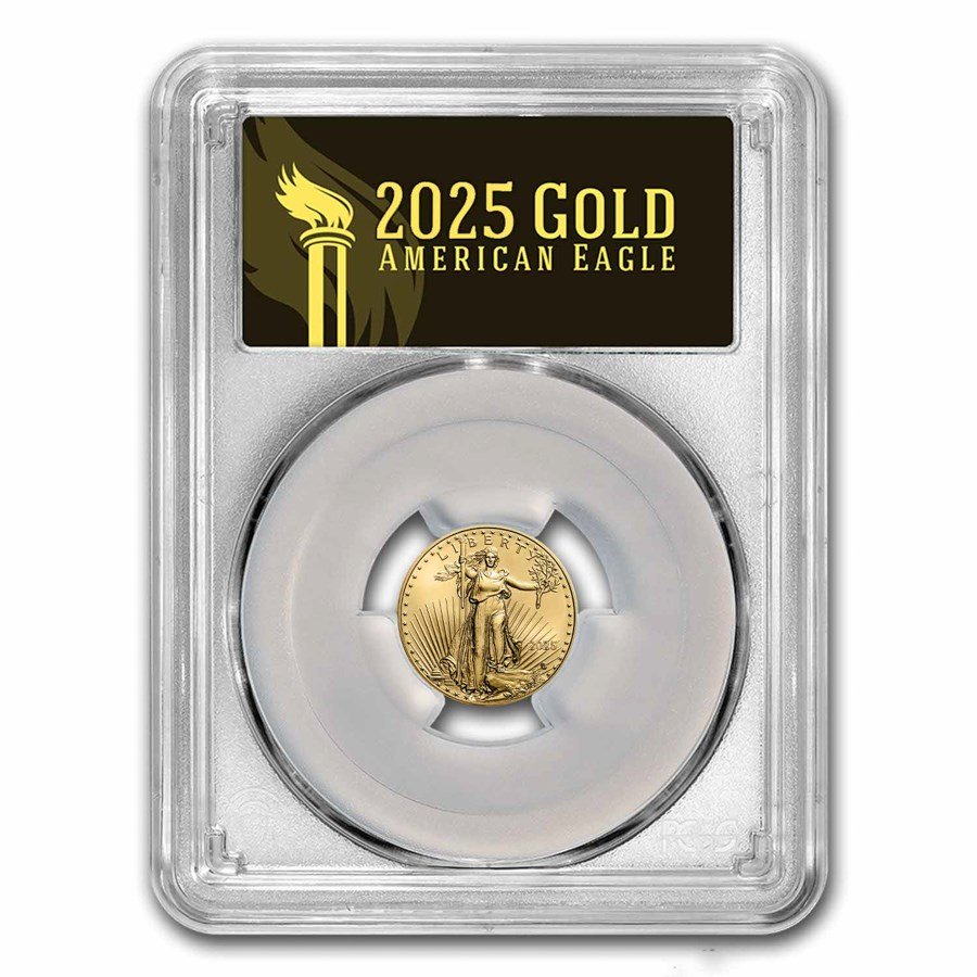 2025 1/10 oz American Gold Eagle MS-70 PCGS (FirstStrike®, Black)