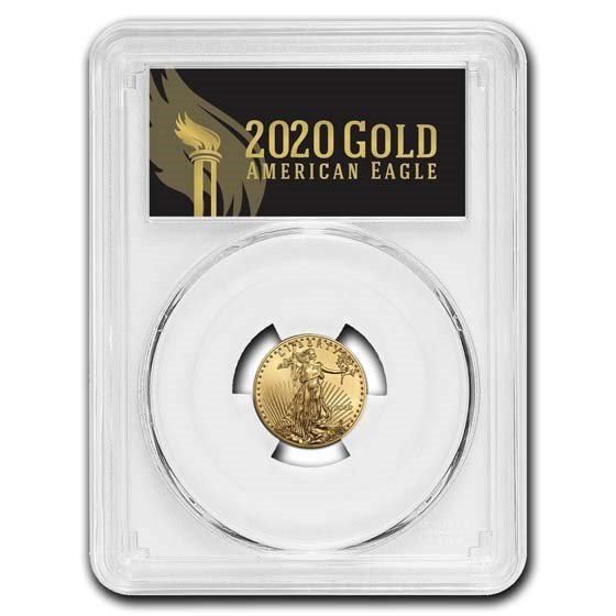2020 1/10 oz Gold Eagle MS-70 PCGS (First Day, Black Label)