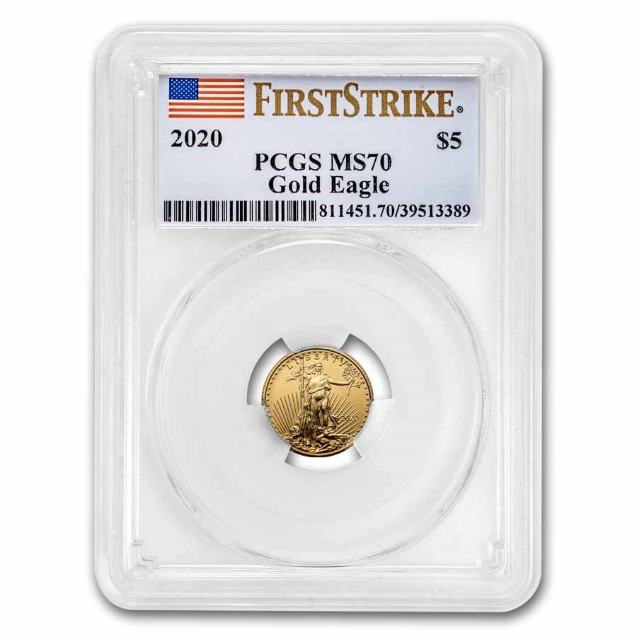 2020 1/10 oz American Gold Eagle MS-70 PCGS (FirstStrike®)