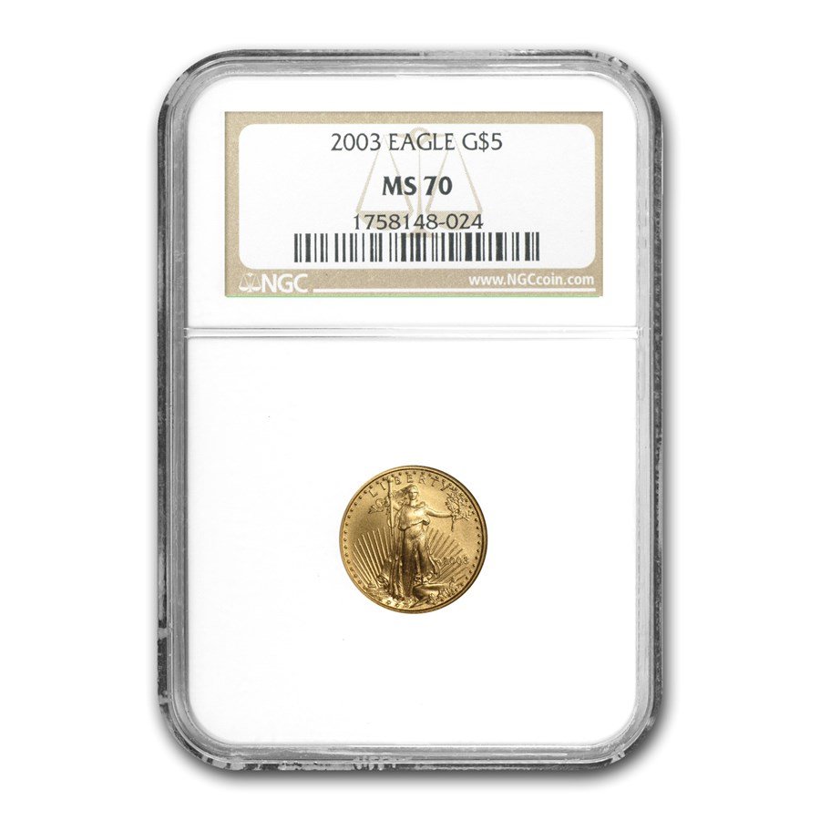 2003 1/10 oz American Gold Eagle MS-70 NGC