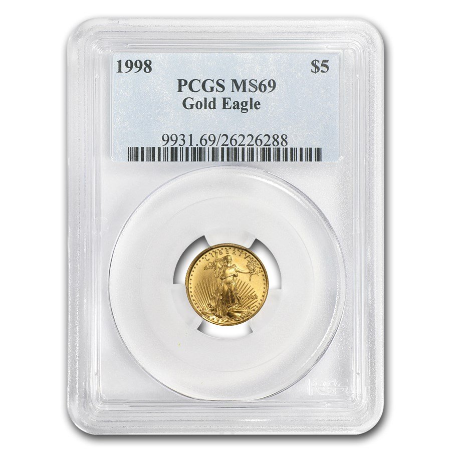 1998 1/10 oz American Gold Eagle MS-69 PCGS