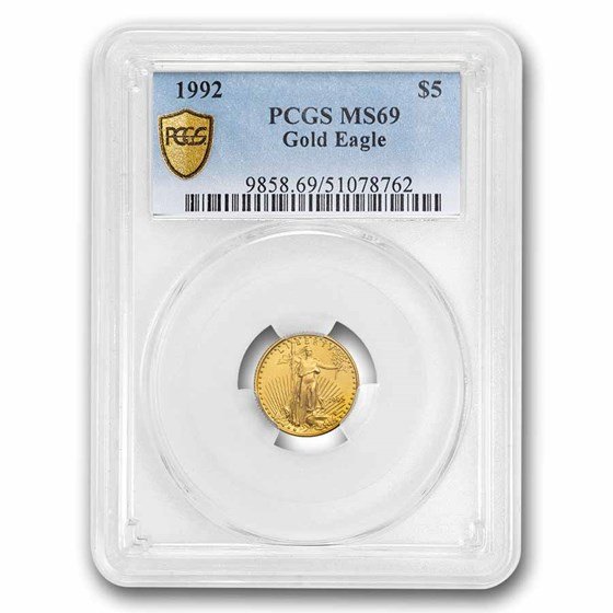 1992 1/10 oz American Gold Eagle MS-69 PCGS