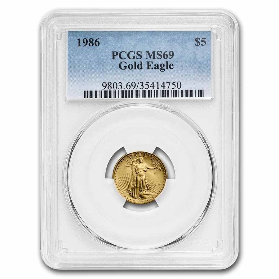 1986 1/10 oz American Gold Eagle MS-69 PCGS