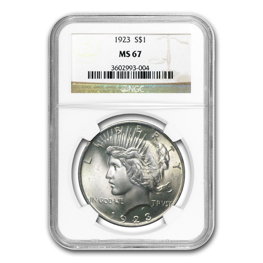 1922-1925 Peace Dollars MS-67 NGC