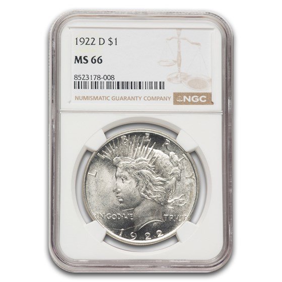 1922-D Peace Dollar MS-66 NGC