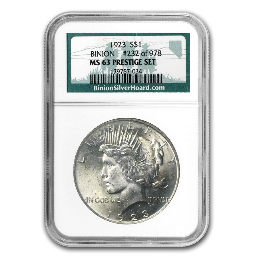 1923 Peace Dollar MS-63 NGC (Binion Collection)