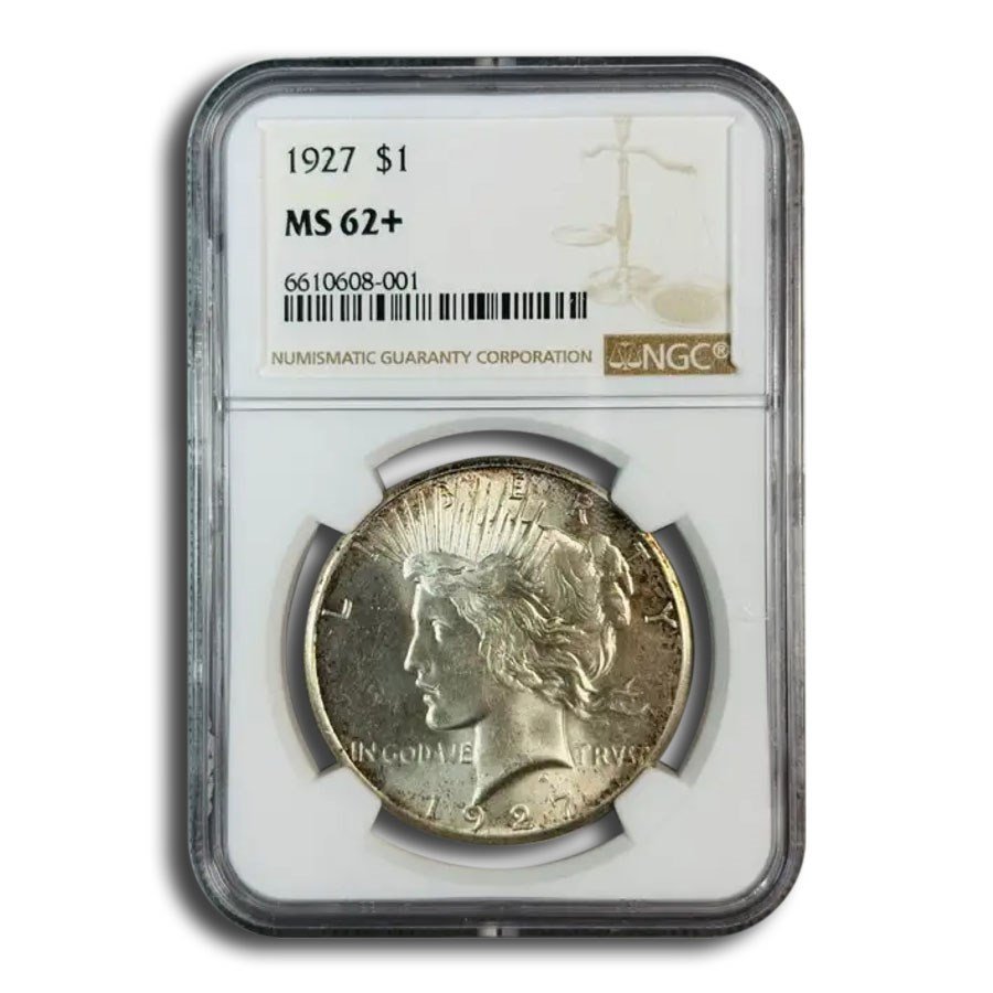 1927 Peace Dollar MS-62+ NGC