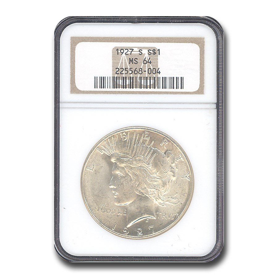 1927-S Peace Dollar MS-64 NGC