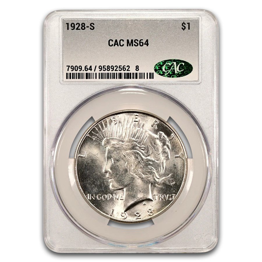 1928-S Peace Dollar MS-64 CACG