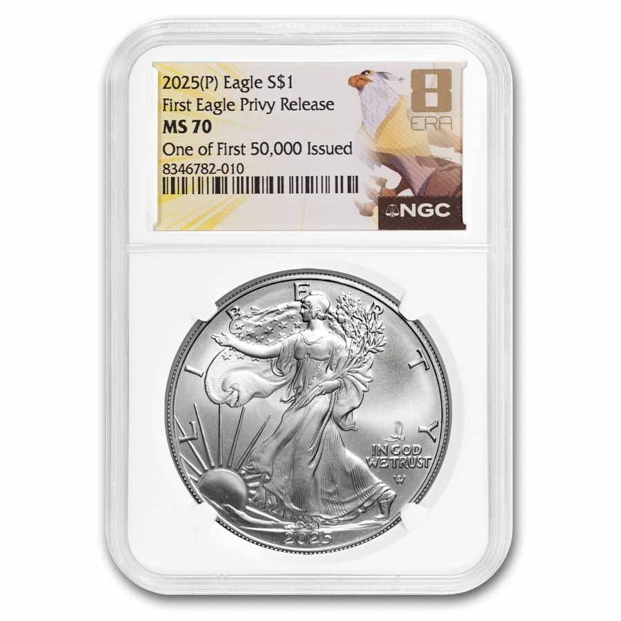 2025-(P) Silver Eagle, Eagle Privy MS-70 NGC (1st 50,000)