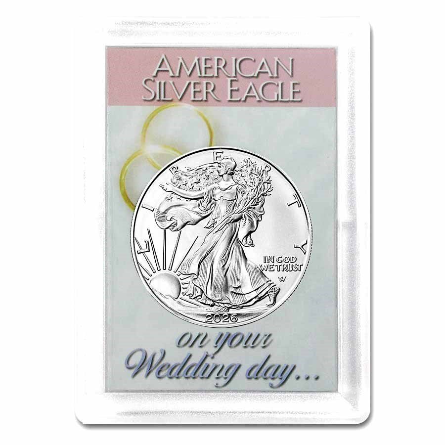 2025 1 oz Silver Eagle - w/Harris Holder, Wedding Day Design