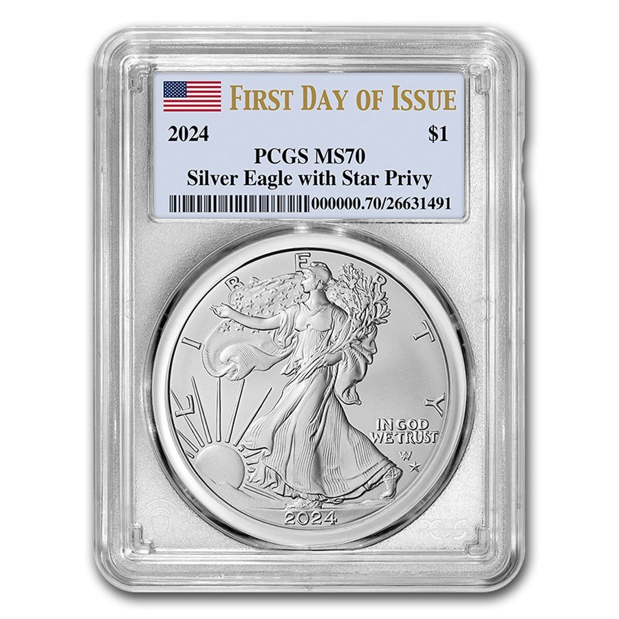 2024-(P) American Silver Eagle Star Privy MS-70 PCGS (FDI)