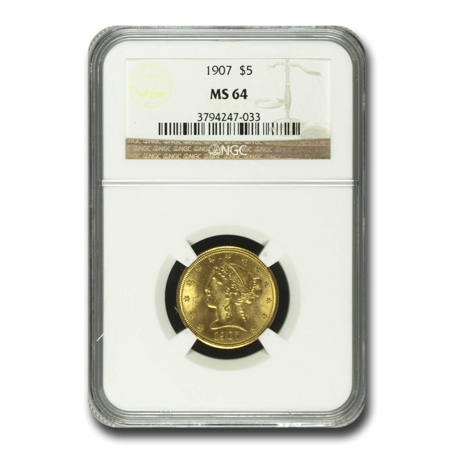 1907 $5 Liberty Gold Half Eagle