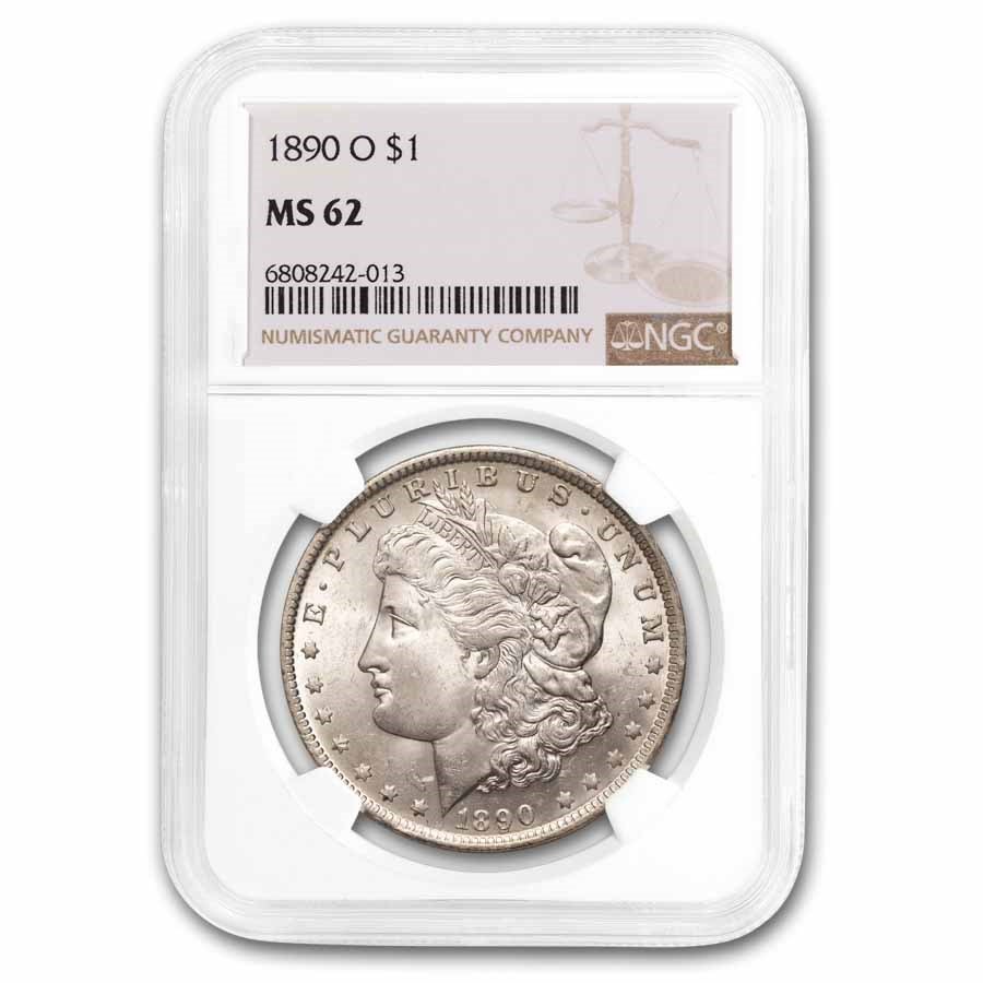 1890-O Morgan Dollar MS-62 NGC