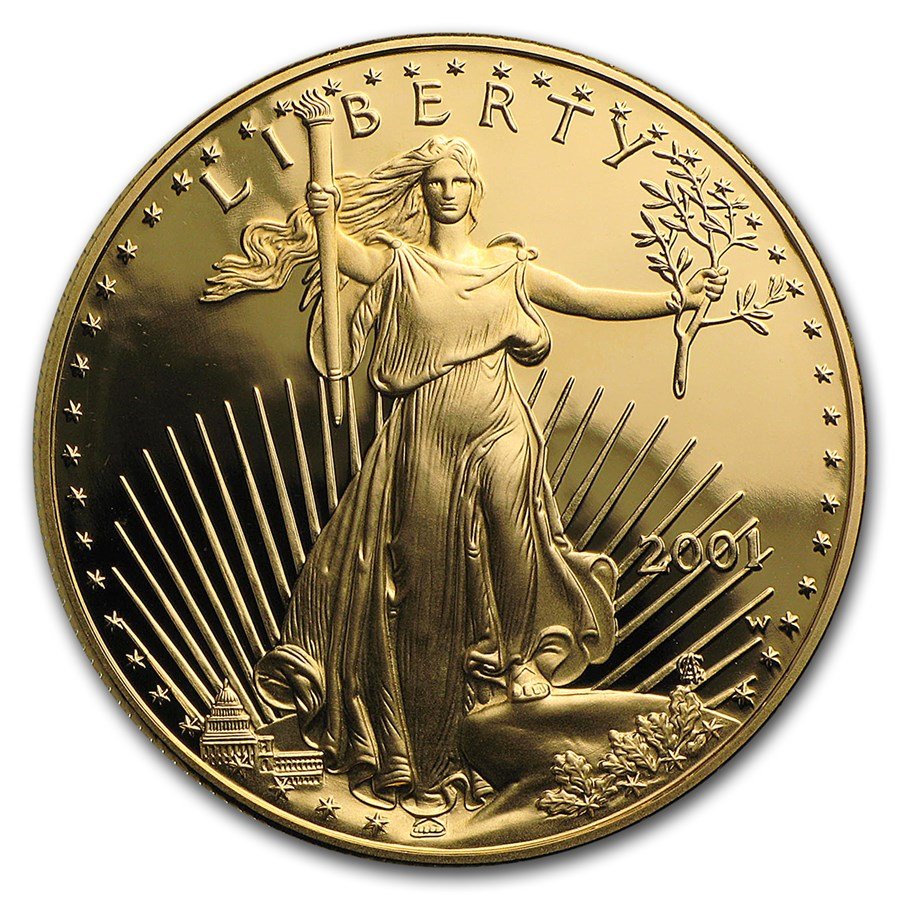 2001-W 1 oz Proof American Gold Eagle (w/Box & COA)