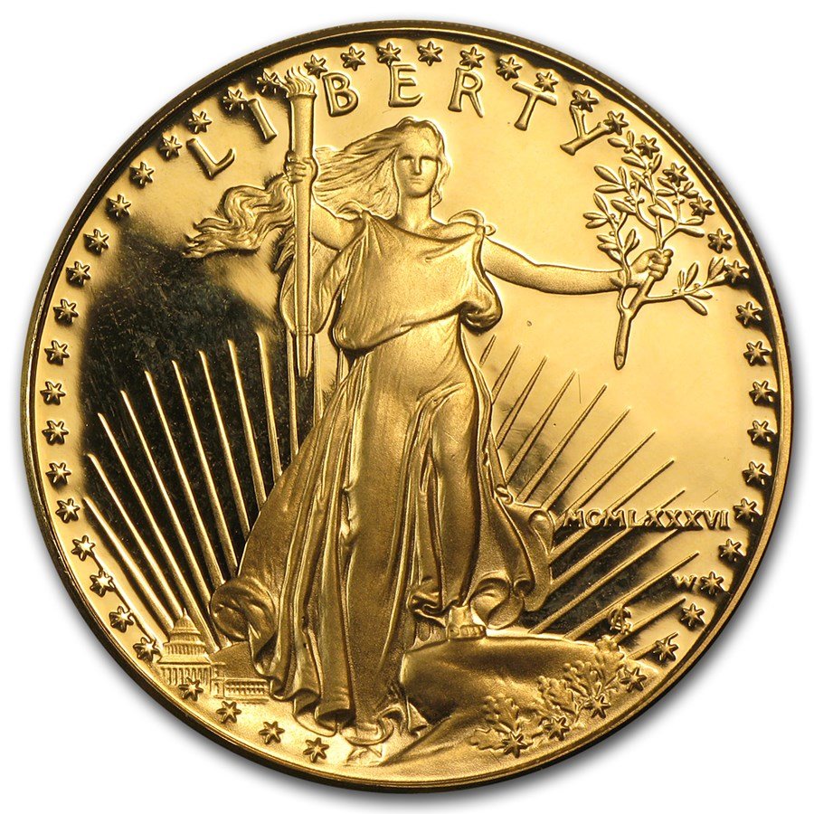 1986-W 1 oz Proof American Gold Eagle (w/Box & COA)