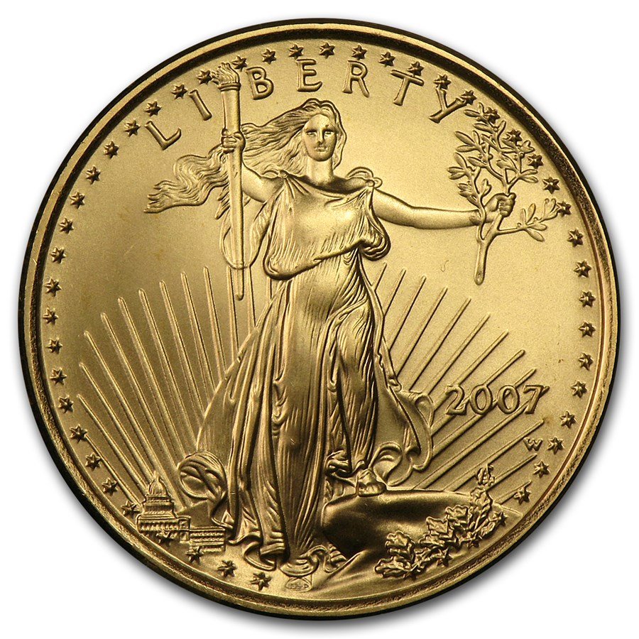 2007-W 1/4 oz Burnished American Gold Eagle (Capsule Only)