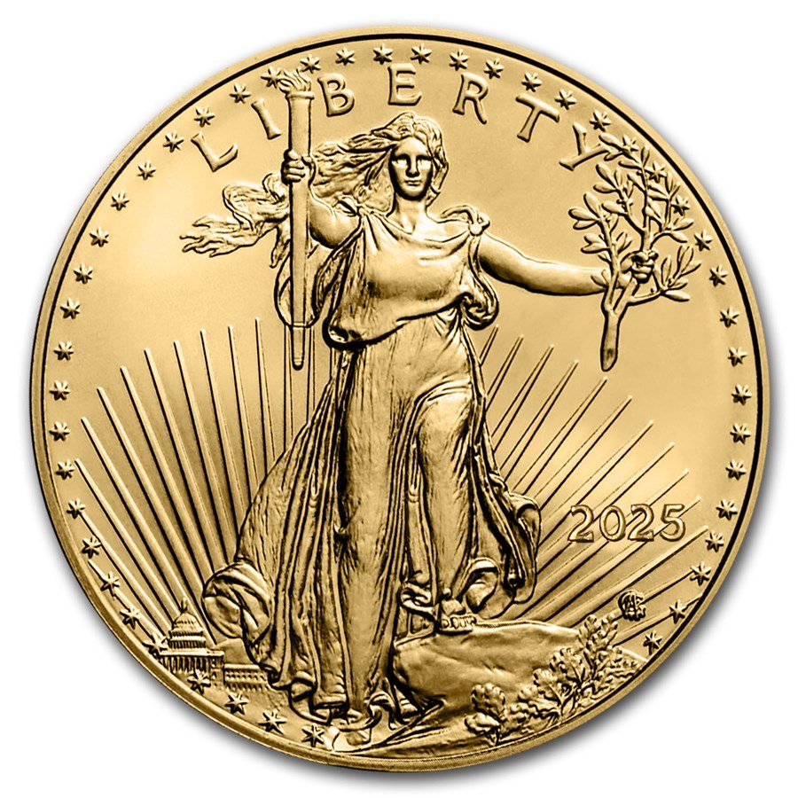 2025 1/10 oz American Gold Eagles (50-Coin MintDirect® Tube)