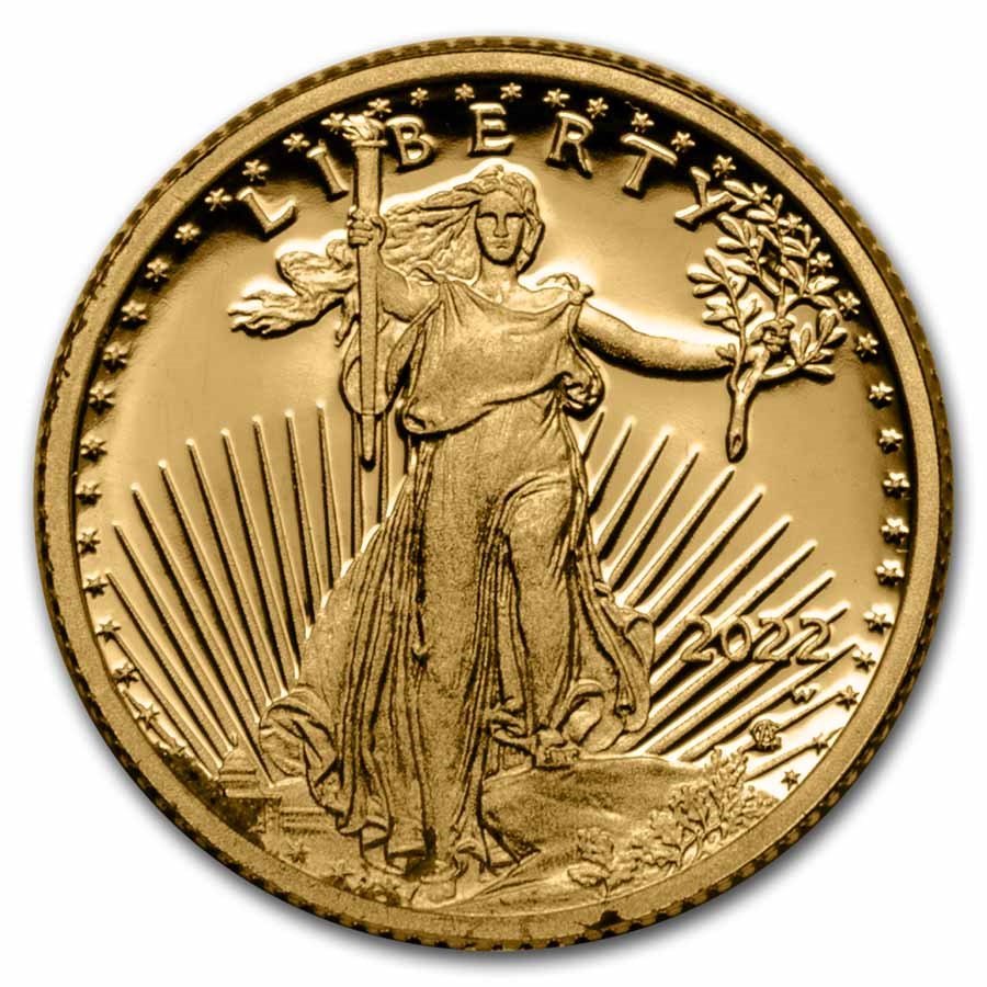 2022-W 1/10 oz Proof American Gold Eagle (w/Box & COA)