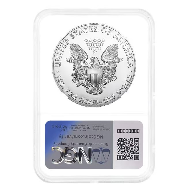 2002 1 oz Silver American Eagle Struck in 2001 NGC MS 69 Early Production