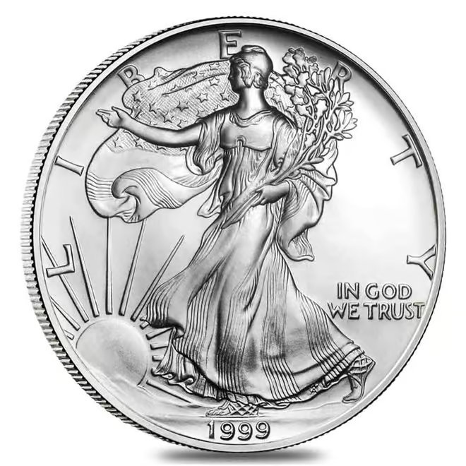 1999 1 oz Silver American Eagle $1 Coin BU