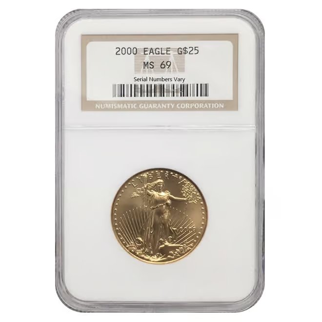 2000 1/2 oz $25 Gold American Eagle NGC MS 69