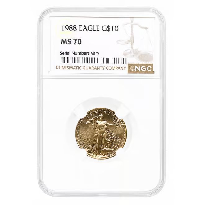 1988 1/4 oz $10 Gold American Eagle NGC MS 70