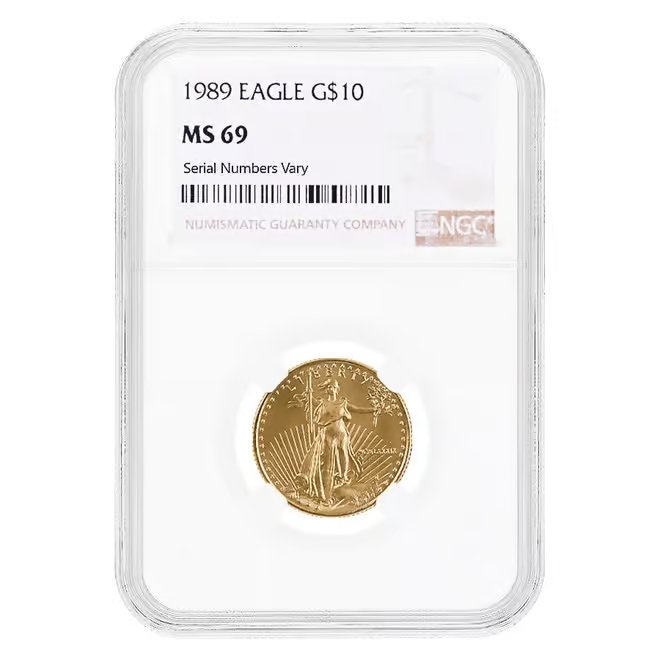 1989 1/4 oz $10 Gold American Eagle NGC MS 69