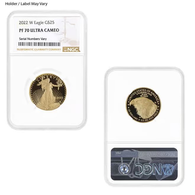 1/2 oz $25 Proof Gold American Eagle NGC/PCGS PF 70 (Random Year)