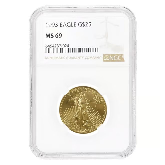 1993 1/2 oz $25 Gold American Eagle NGC MS 69