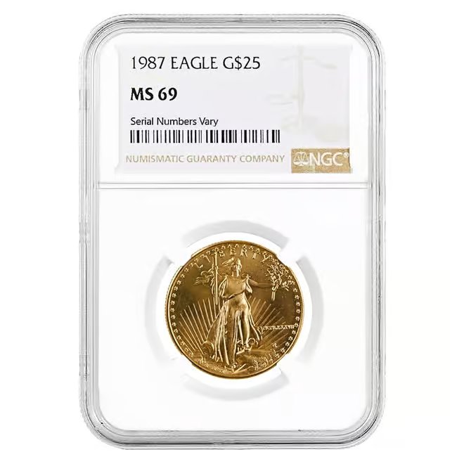 1987 1/2 oz Gold American Eagle NGC MS 69