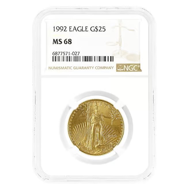 1992 1/2 oz $25 Gold American Eagle NGC MS 68