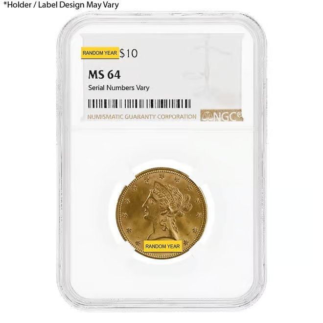 $10 Liberty Head Gold Eagle NGC MS 64 (Random Year)